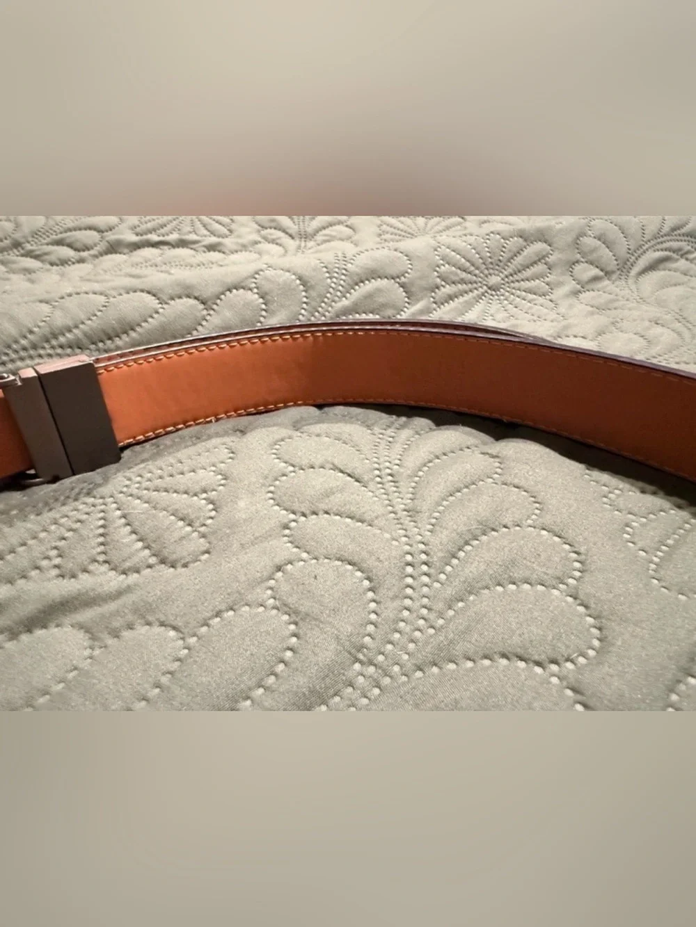Black Monogram Canvas Belt with Silver Buckle